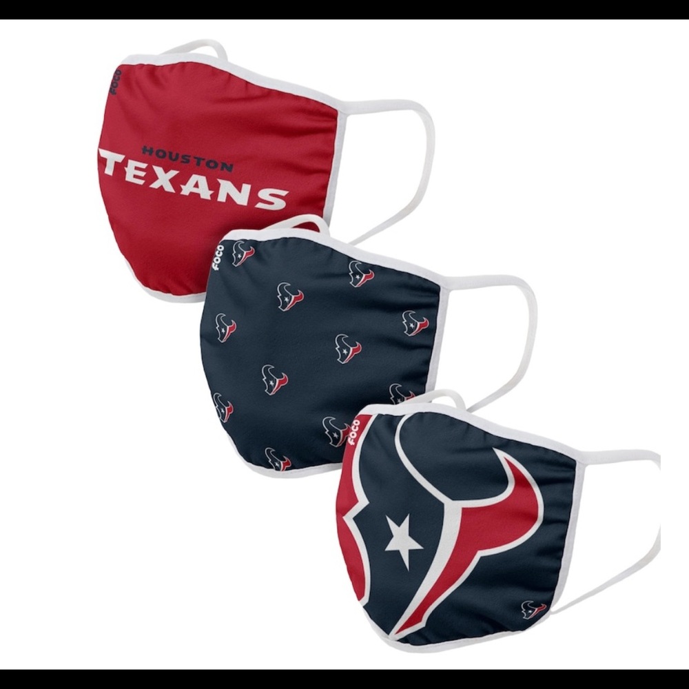NWT Houston Texans 3 Pack Face Mask
